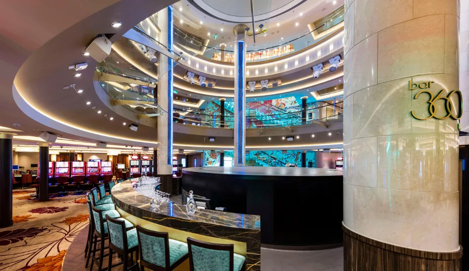 Red Lion English Pub on Genting Dream with live football showing on multiple screens