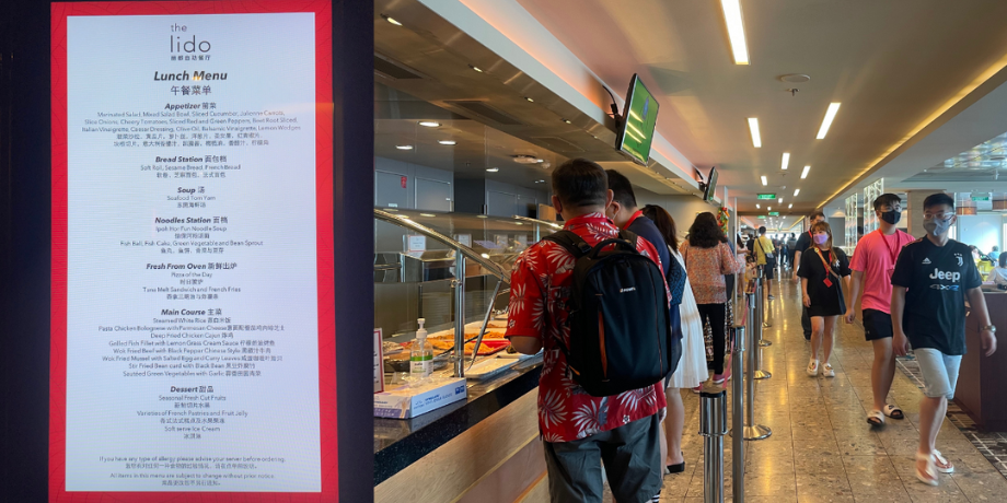 Halal lunch buffet menu at The Lido restaurant on Genting Dream Cruise