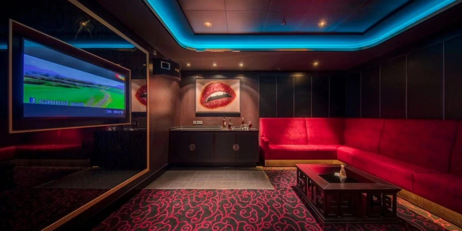Luxurious private karaoke lounge on Genting Dream Cruise