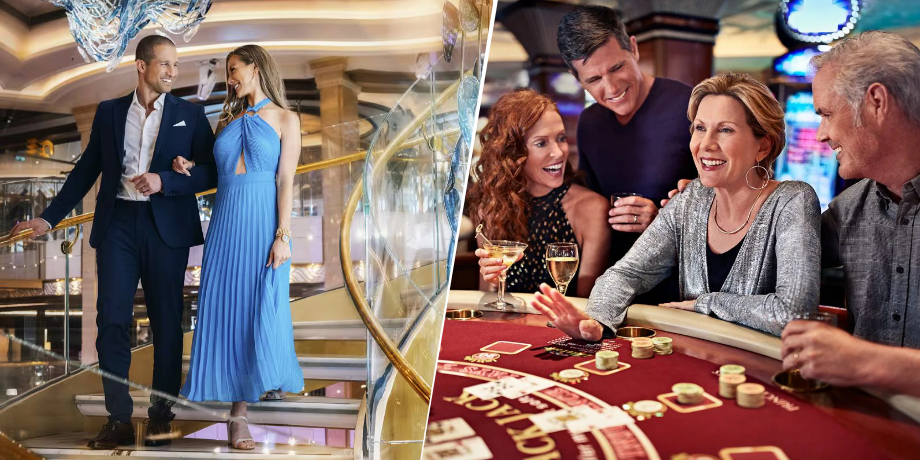 Elegant evening and casino fun onboard Discovery Princess cruise ship
