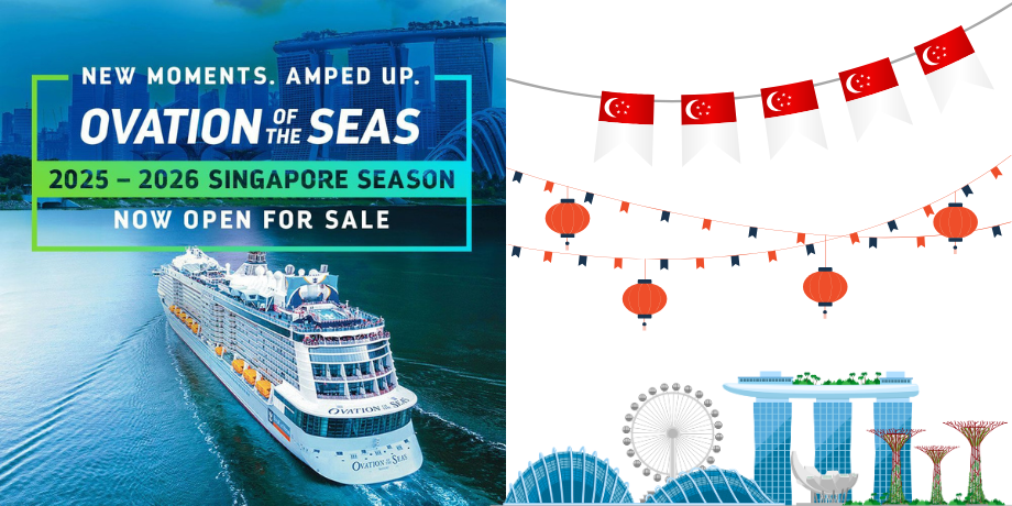 Ovation of the Seas sailing from Marina Bay, Singapore for 2025–2026 cruise season