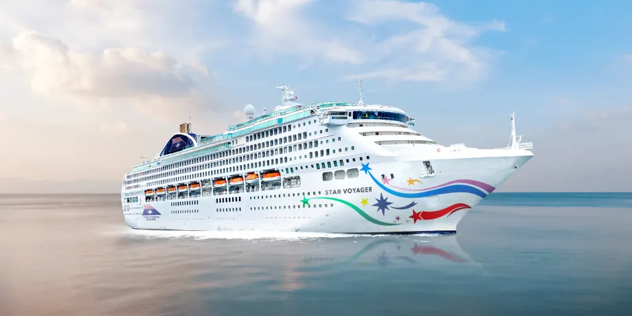 Star Voyager cruise ship sailing on calm blue water during a short getaway from Singapore